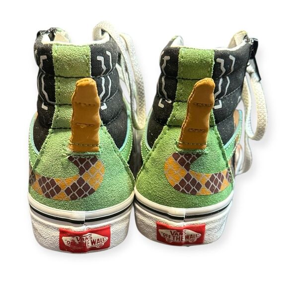 VANS Kids SK8-Hi Reissue Side Zip Sneakers Green Black Snake Print Size 2 - Picture 5 of 9
